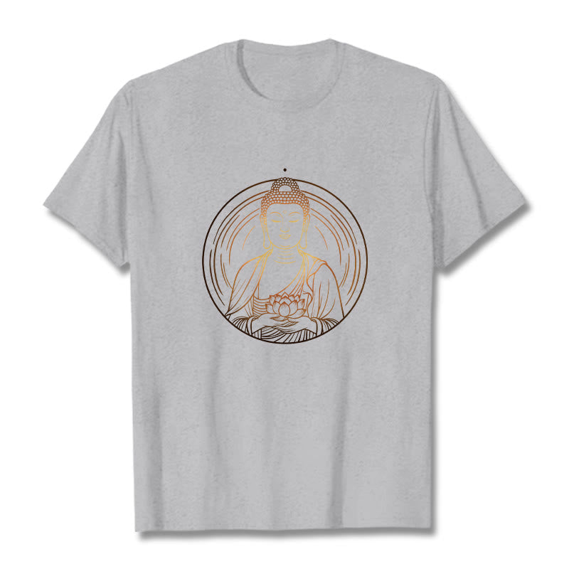 Tactile Cotton Crew Neck Lotus Buddha Graphic Tee