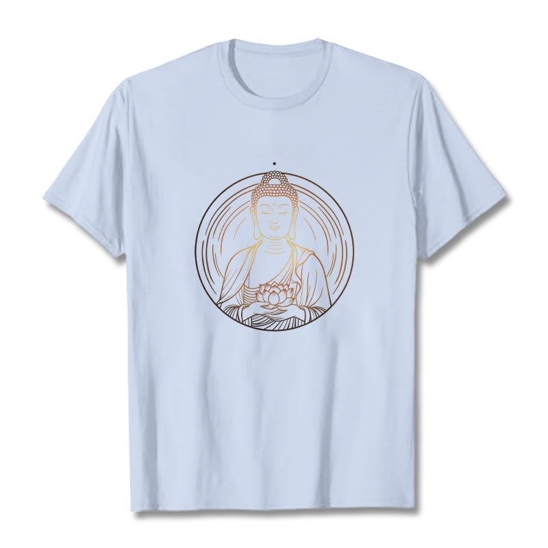 Tactile Cotton Crew Neck Lotus Buddha Graphic Tee