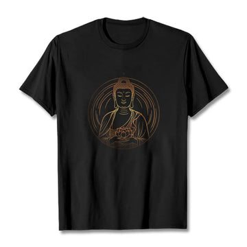 Tactile Cotton Crew Neck Lotus Buddha Graphic Tee