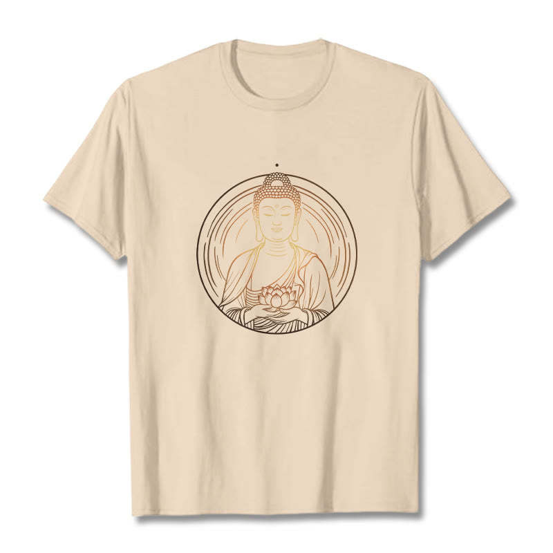 Tactile Cotton Crew Neck Lotus Buddha Graphic Tee
