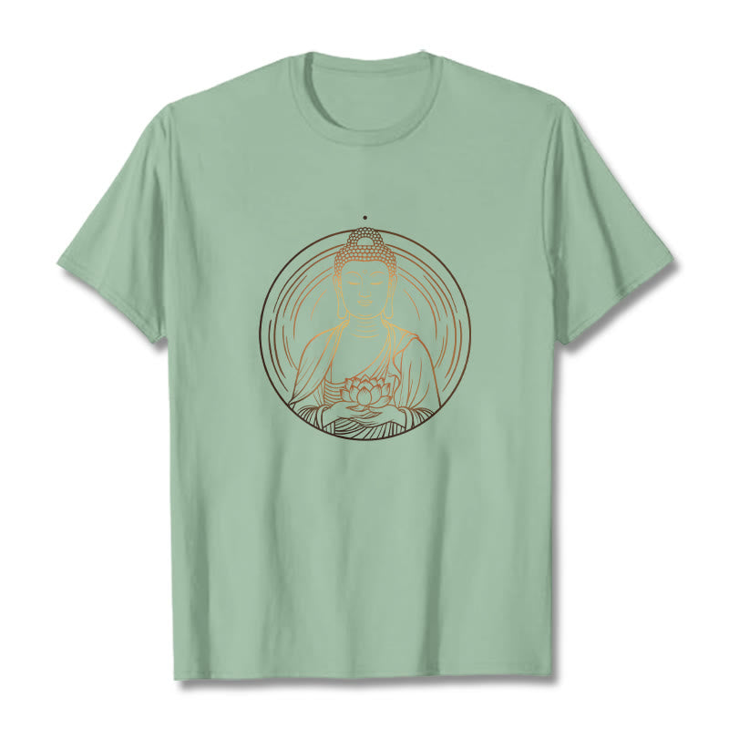 Tactile Cotton Crew Neck Lotus Buddha Graphic Tee