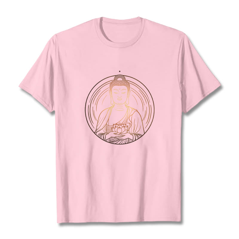 Tactile Cotton Crew Neck Lotus Buddha Graphic Tee