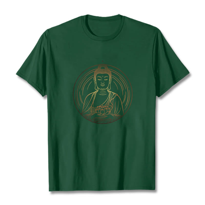 Tactile Cotton Crew Neck Lotus Buddha Graphic Tee