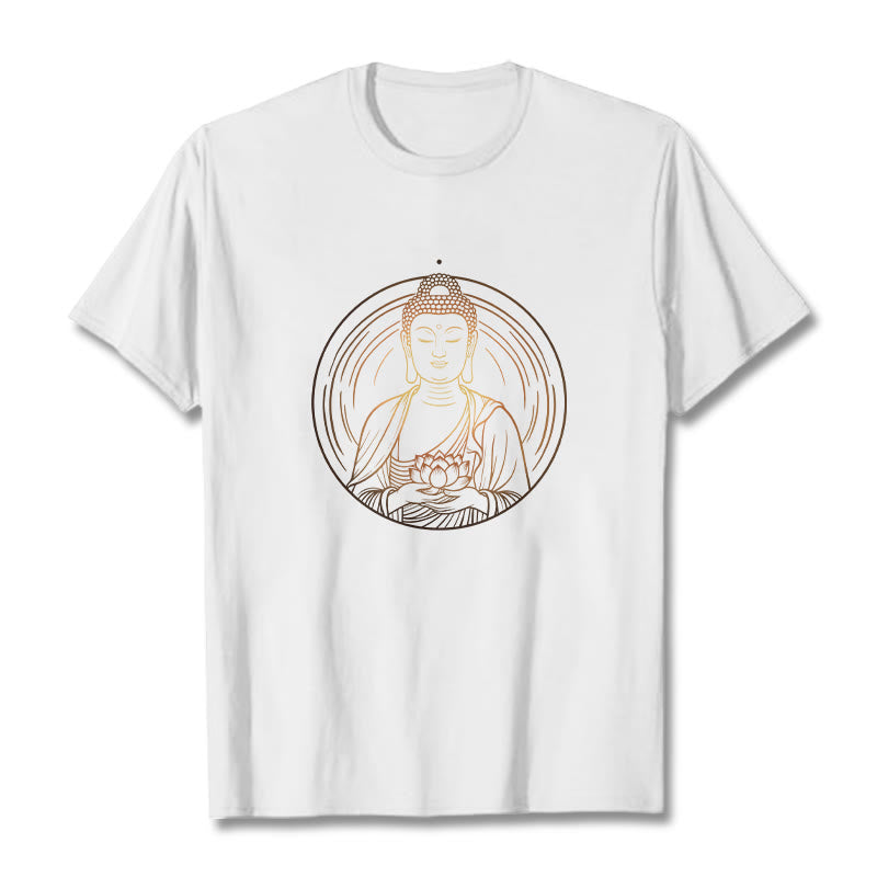 Tactile Cotton Crew Neck Lotus Buddha Graphic Tee
