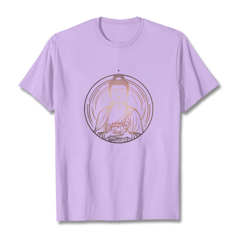 Tactile Cotton Crew Neck Lotus Buddha Graphic Tee