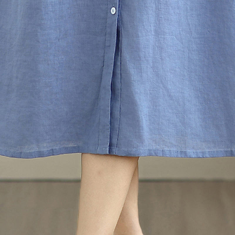 Cotton Linen Pleated Sleeveless Meditation Midi Dress