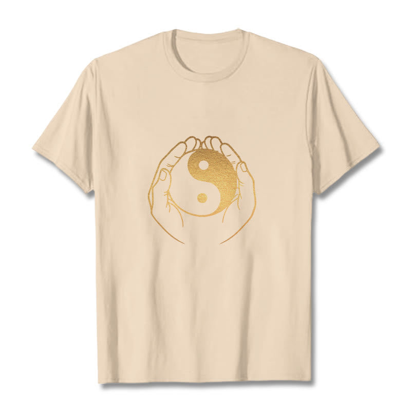 Hands Holding A Golden Yin Yang Tee T-shirt