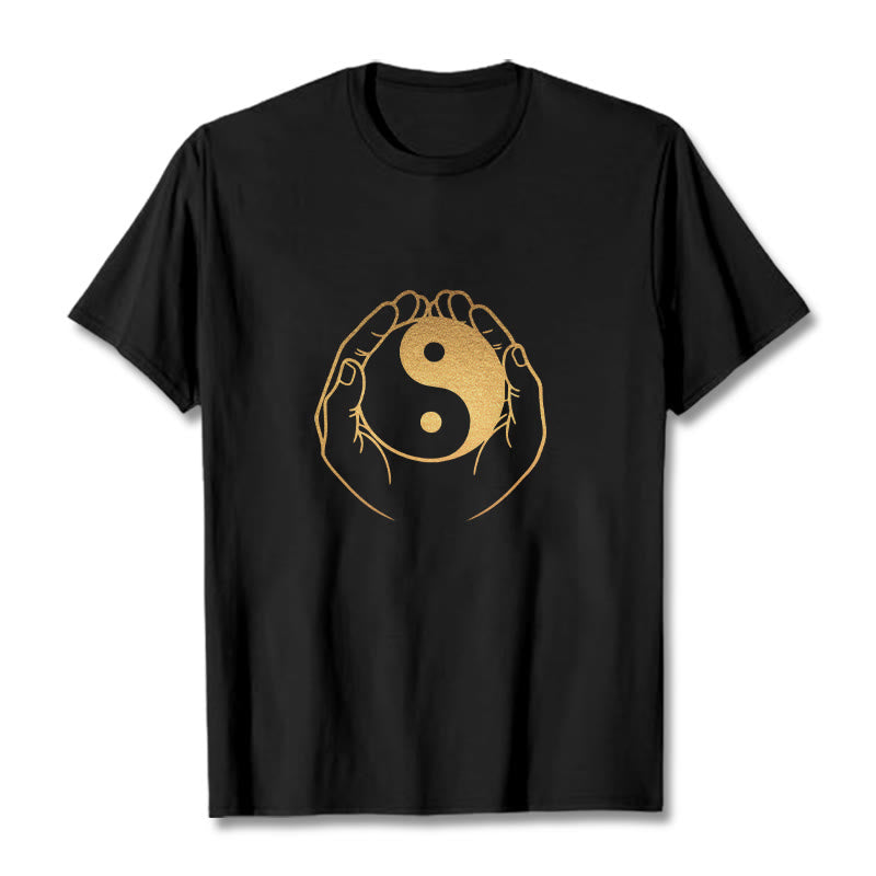 Hands Holding A Golden Yin Yang Tee T-shirt