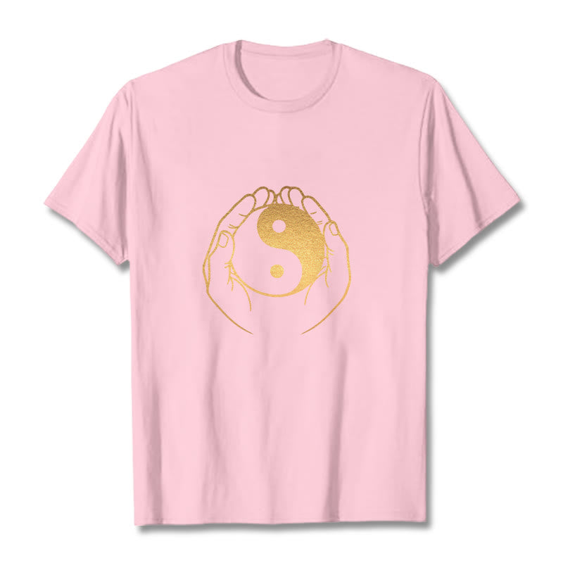 Hands Holding A Golden Yin Yang Tee T-shirt