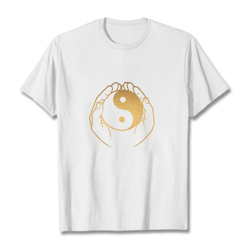 Hands Holding A Golden Yin Yang Tee T-shirt