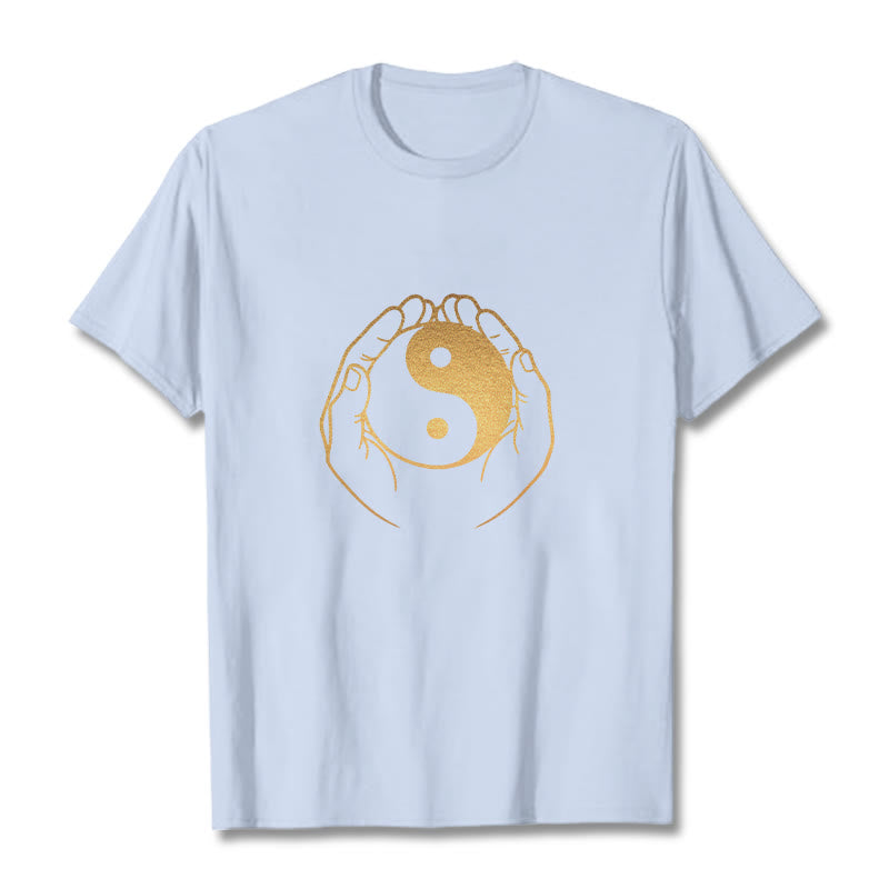 Hands Holding A Golden Yin Yang Tee T-shirt