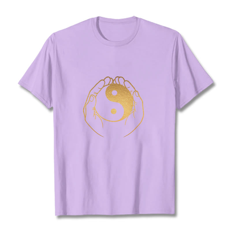 Hands Holding A Golden Yin Yang Tee T-shirt