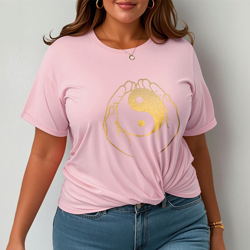 Hands Holding A Golden Yin Yang Tee T-shirt