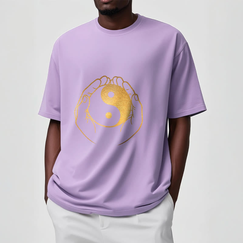 Hands Holding A Golden Yin Yang Tee T-shirt