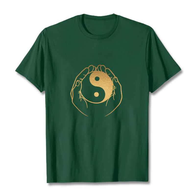 Hands Holding A Golden Yin Yang Tee T-shirt