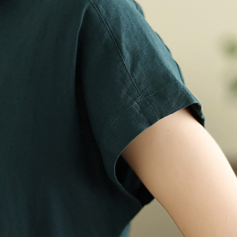 Breathable Cotton Linen Minimalist Grounding Midi Dress