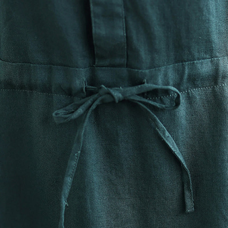 Breathable Cotton Linen Minimalist Grounding Midi Dress