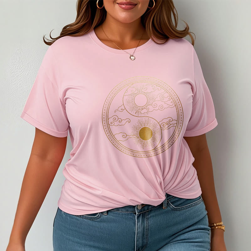 Yin Yang Sun Auspicious Clouds Tee T-shirt