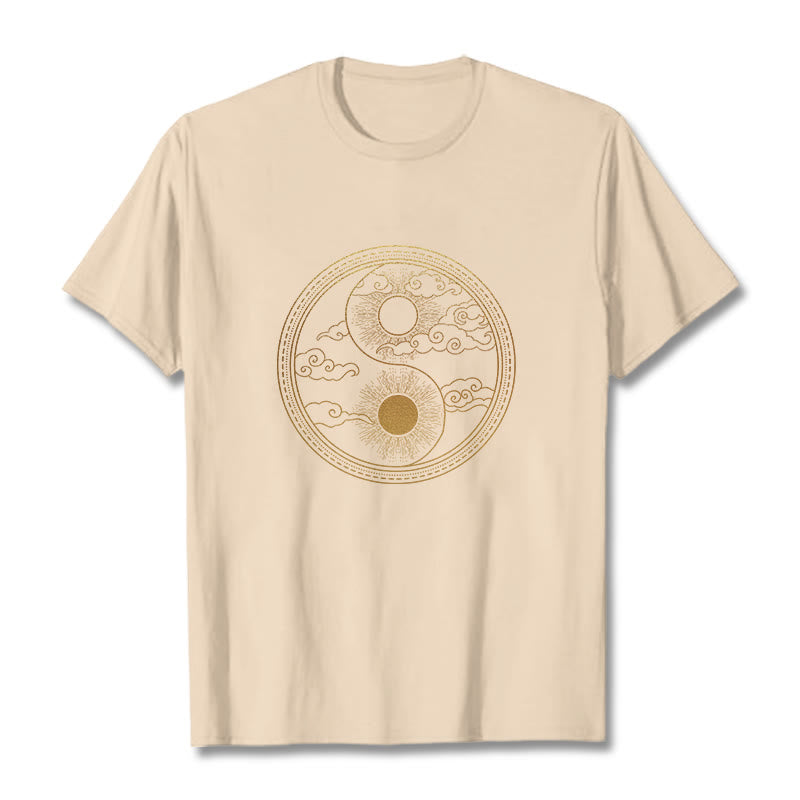Yin Yang Sun Auspicious Clouds Tee T-shirt