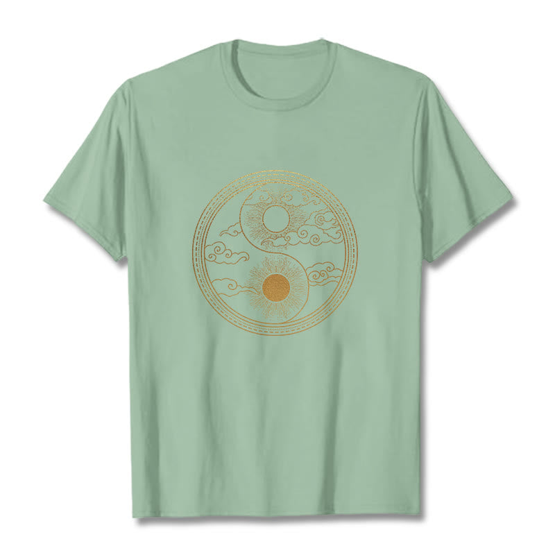 Yin Yang Sun Auspicious Clouds Tee T-shirt