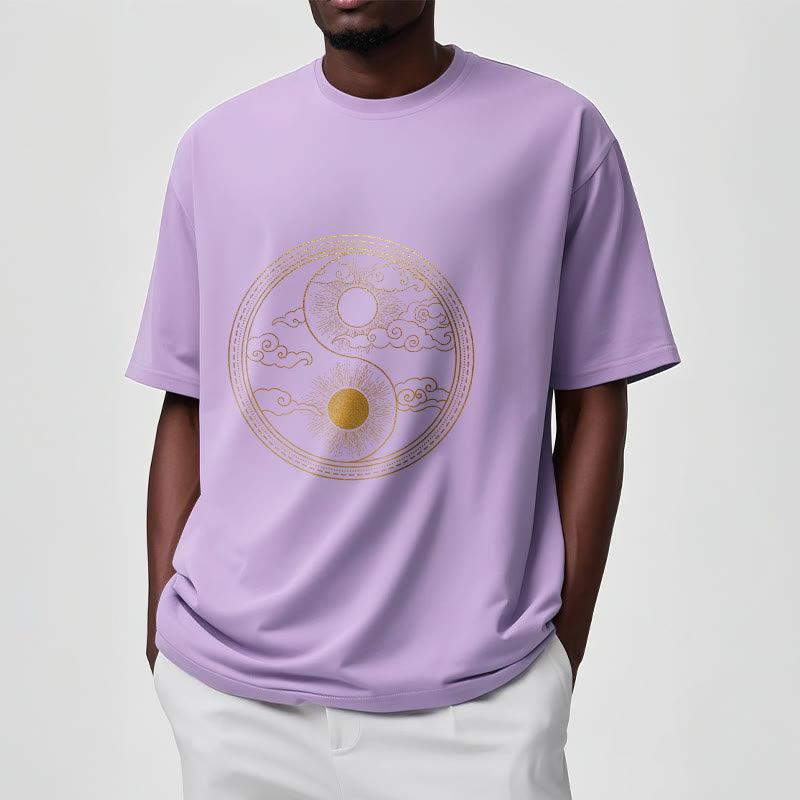 Yin Yang Sun Auspicious Clouds Tee T-shirt