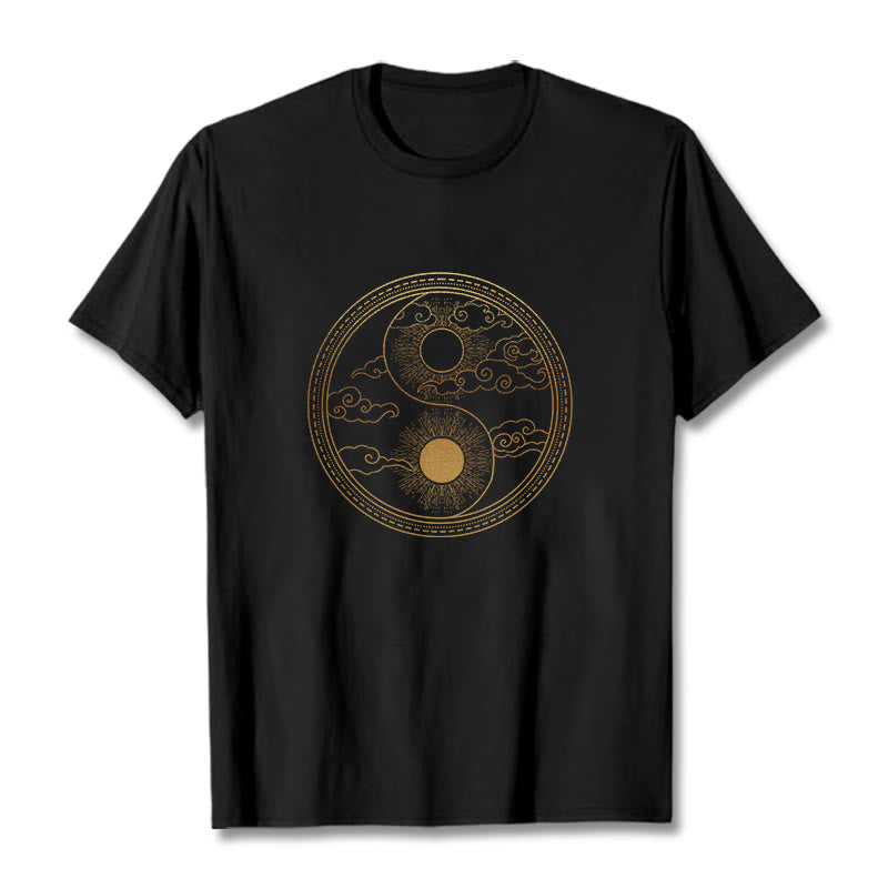 Yin Yang Sun Auspicious Clouds Tee T-shirt
