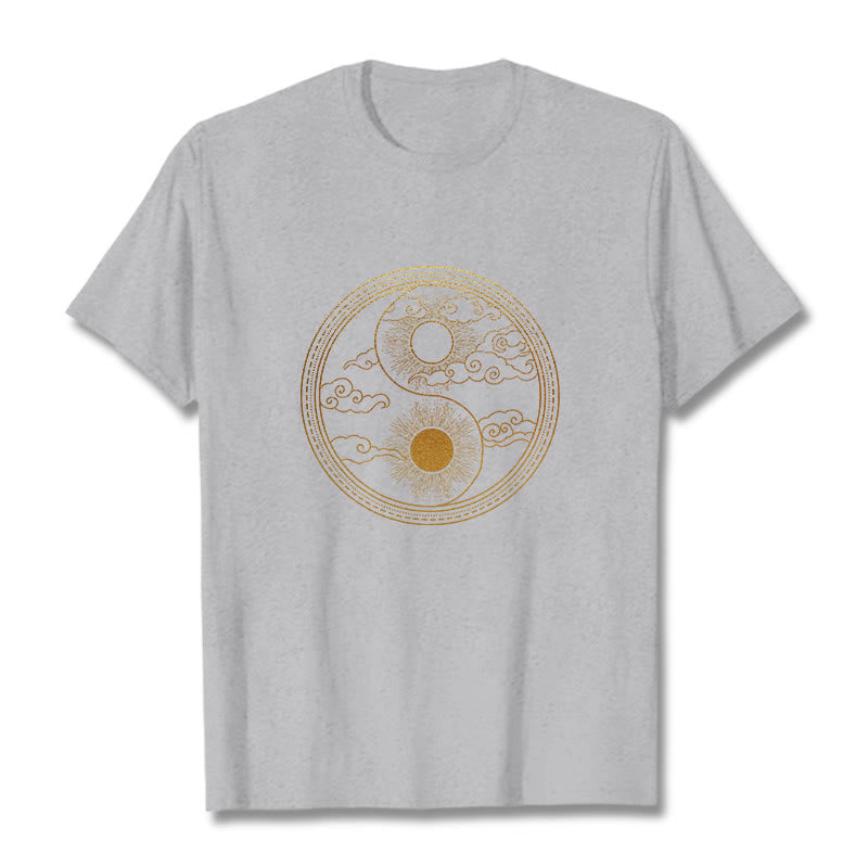 Yin Yang Sun Auspicious Clouds Tee T-shirt