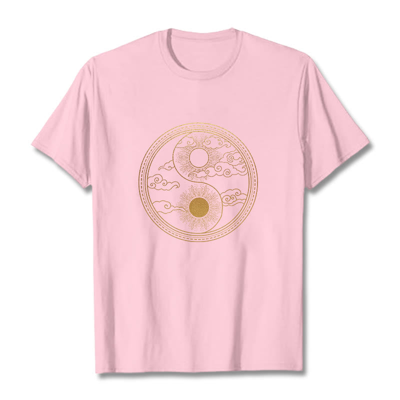 Yin Yang Sun Auspicious Clouds Tee T-shirt