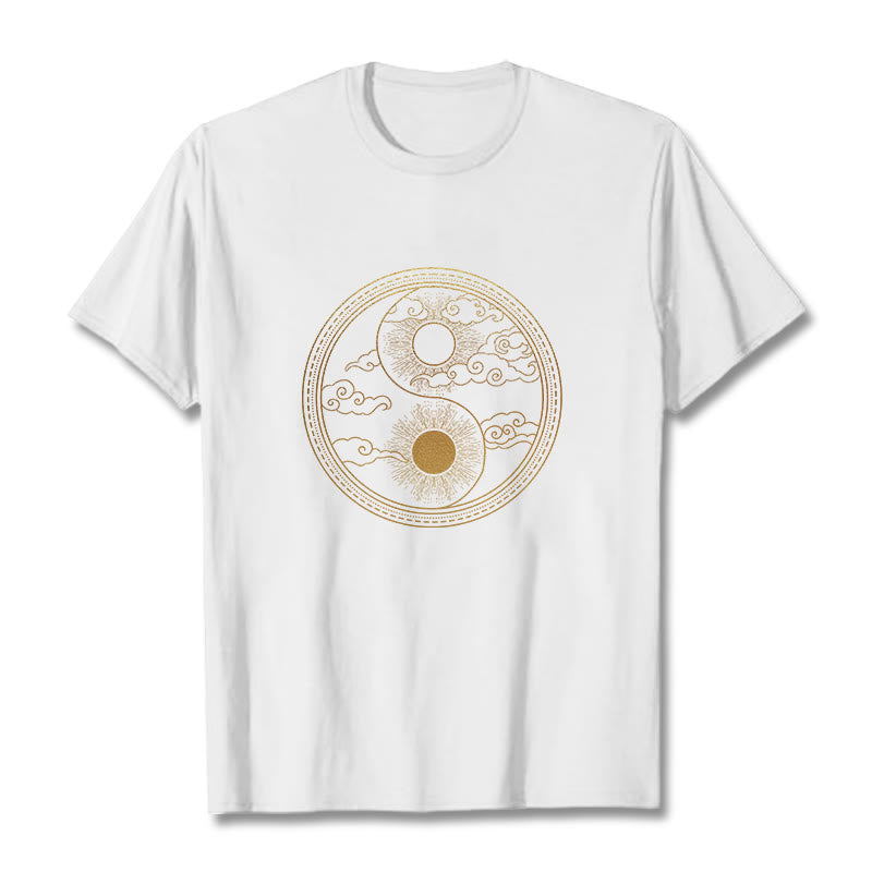 Yin Yang Sun Auspicious Clouds Tee T-shirt