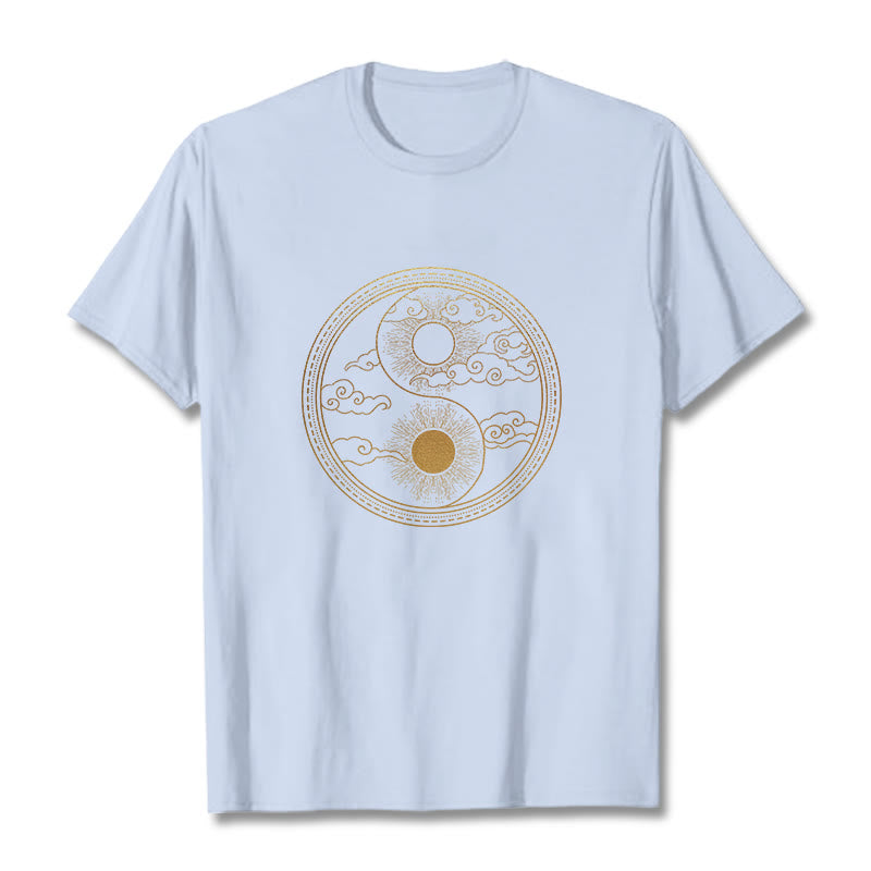 Yin Yang Sun Auspicious Clouds Tee T-shirt