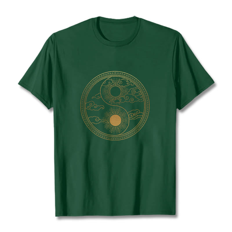 Yin Yang Sun Auspicious Clouds Tee T-shirt