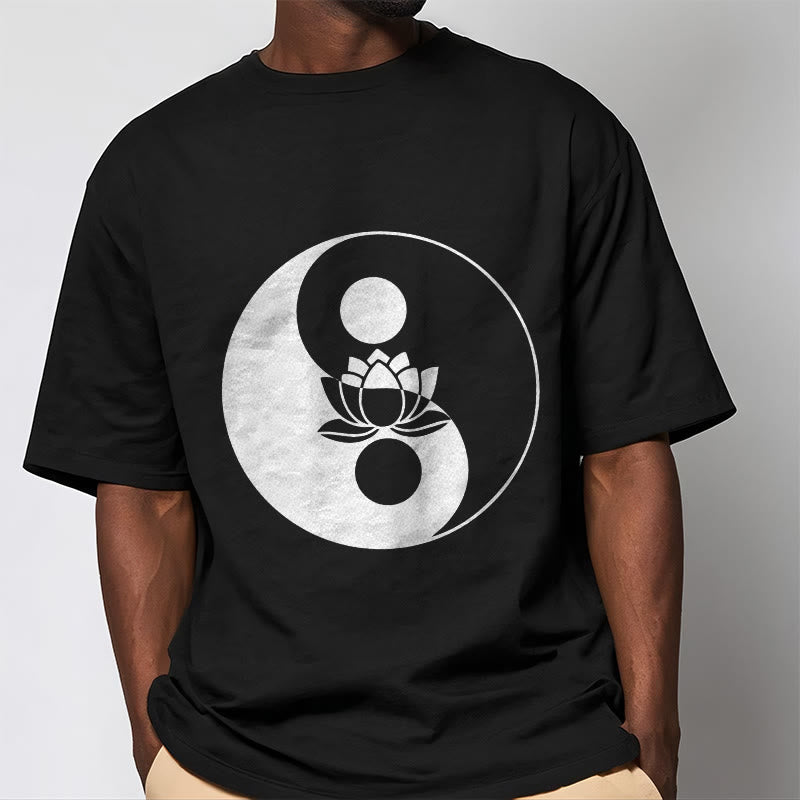 Yin Yang Lotus Flower Tee T-shirt