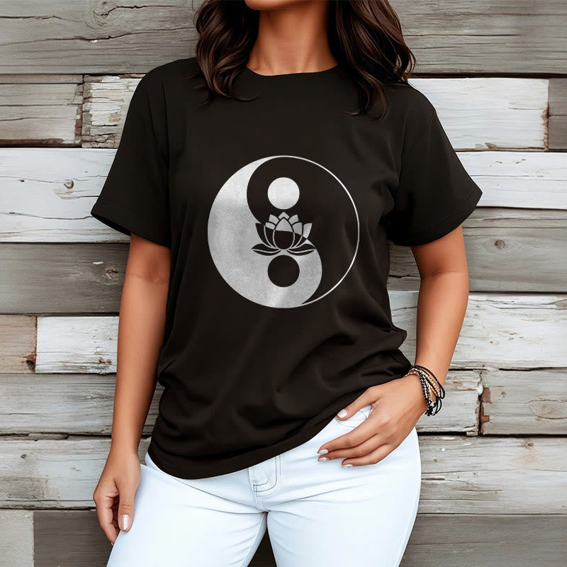 Yin Yang Lotus Flower Tee T-shirt