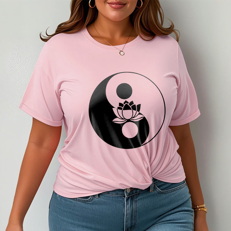 Yin Yang Lotus Flower Tee T-shirt