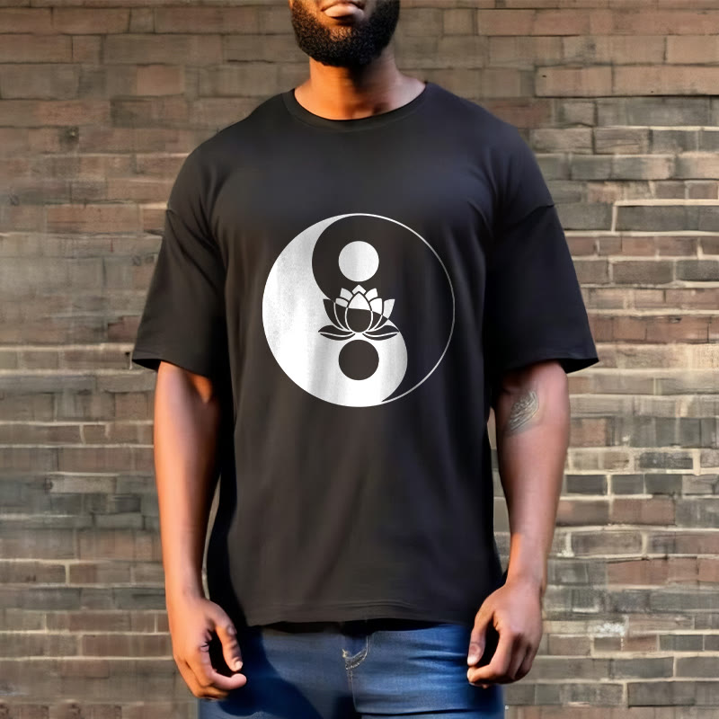 Yin Yang Lotus Flower Tee T-shirt