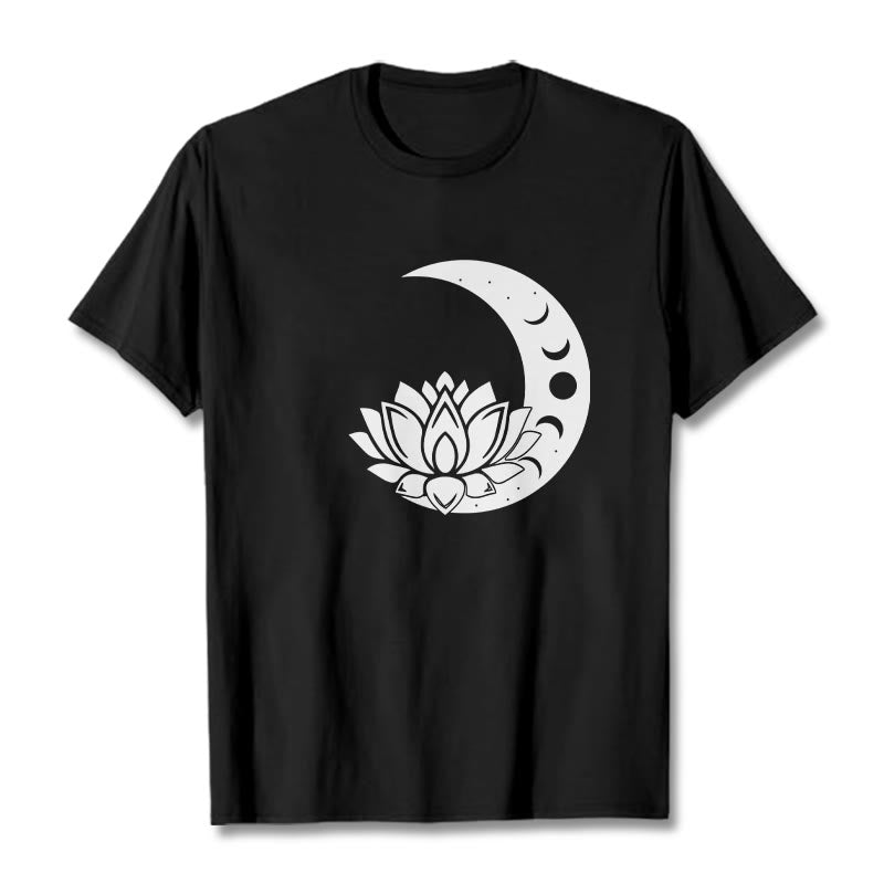 Soft Cotton Cosmic Lotus Graphic Meditation T-Shirt