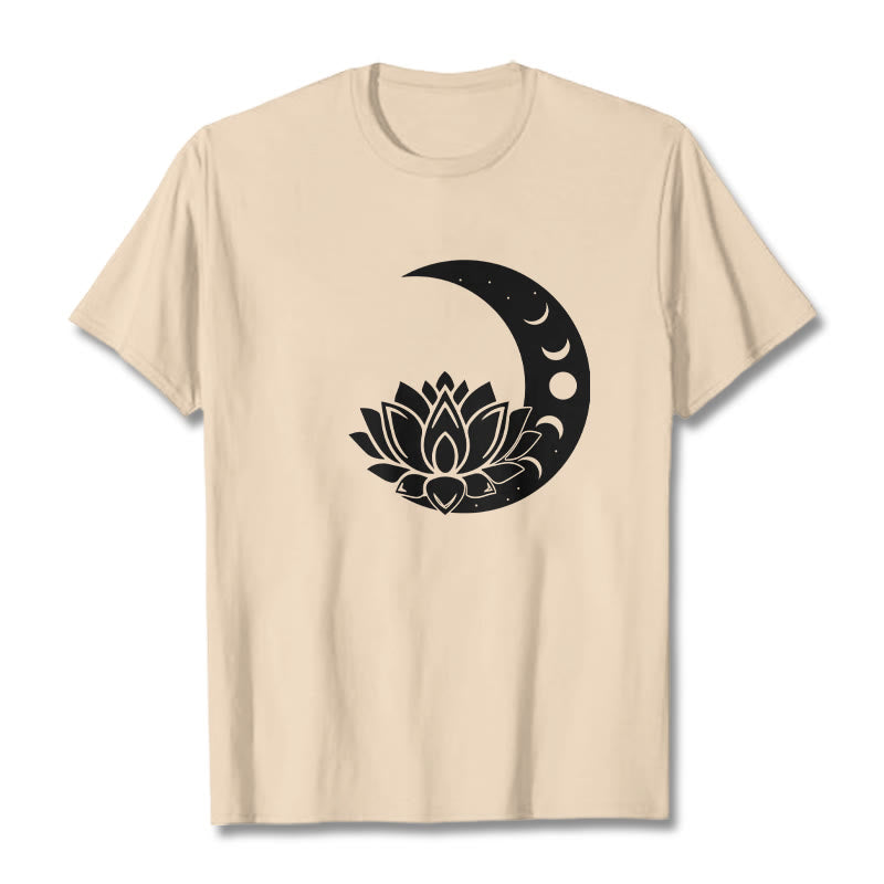 Soft Cotton Cosmic Lotus Graphic Meditation T-Shirt