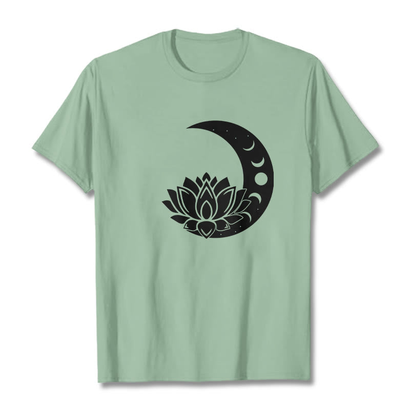 Soft Cotton Cosmic Lotus Graphic Meditation T-Shirt