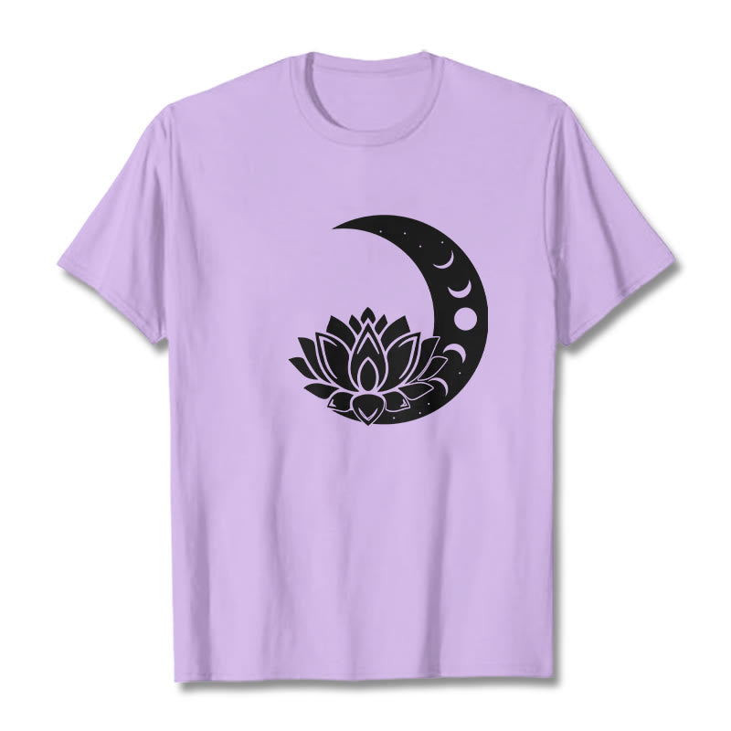 Soft Cotton Cosmic Lotus Graphic Meditation T-Shirt