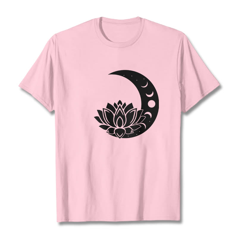 Soft Cotton Cosmic Lotus Graphic Meditation T-Shirt