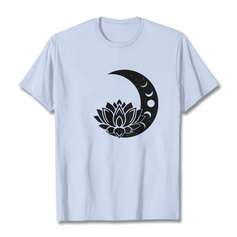 Soft Cotton Cosmic Lotus Graphic Meditation T-Shirt