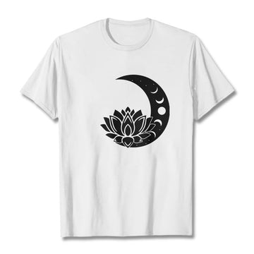 Soft Cotton Cosmic Lotus Graphic Meditation T-Shirt