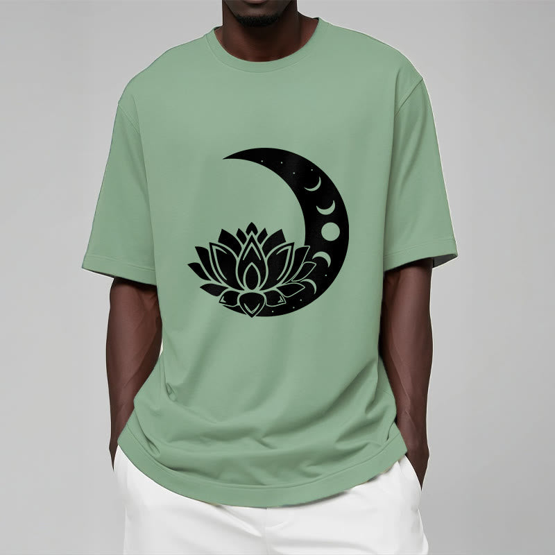 Soft Cotton Cosmic Lotus Graphic Meditation T-Shirt