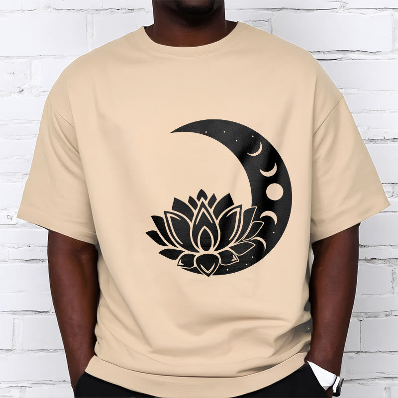 Soft Cotton Cosmic Lotus Graphic Meditation T-Shirt