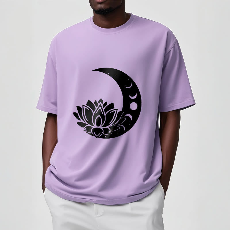 Soft Cotton Cosmic Lotus Graphic Meditation T-Shirt