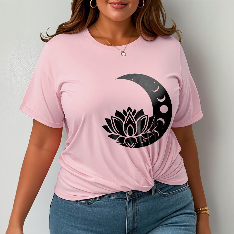 Soft Cotton Cosmic Lotus Graphic Meditation T-Shirt