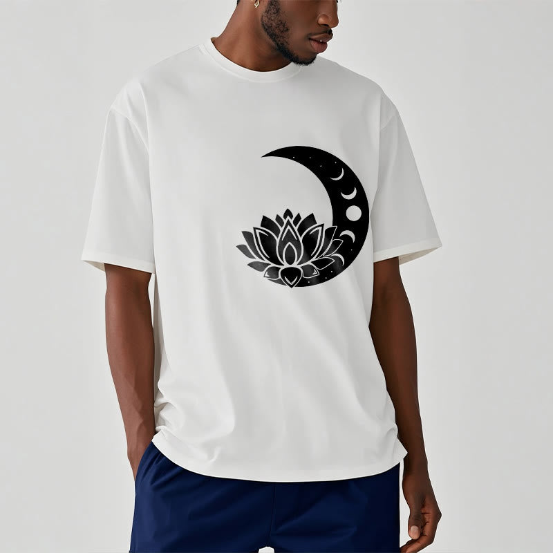 Soft Cotton Cosmic Lotus Graphic Meditation T-Shirt