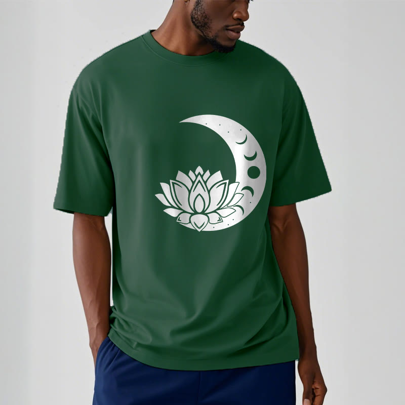 Soft Cotton Cosmic Lotus Graphic Meditation T-Shirt