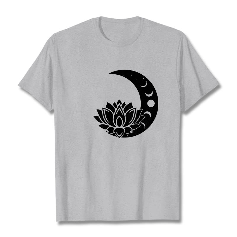 Soft Cotton Cosmic Lotus Graphic Meditation T-Shirt
