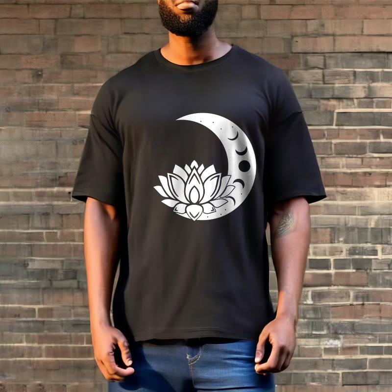 Soft Cotton Cosmic Lotus Graphic Meditation T-Shirt
